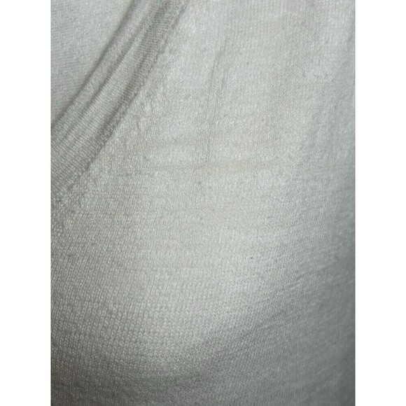 Skull Cashmere White V-Neck with Embroidered Stars Lightweight Medium - Picture 2 of 8